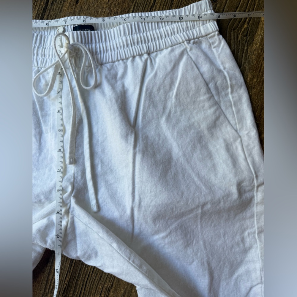 J.Crew White Pull-On Drawstring Linen Pants Size 6 - Picture 7 of 9